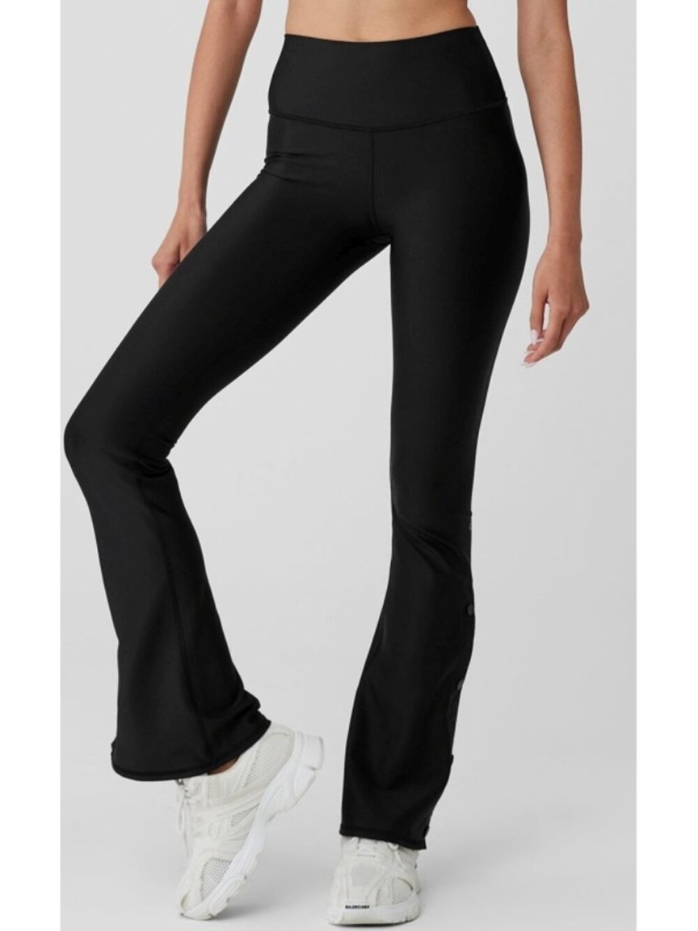 Alo Airlift High-Waist Game Changer Leggings Black Hi-Rise Button Bootcut Flare